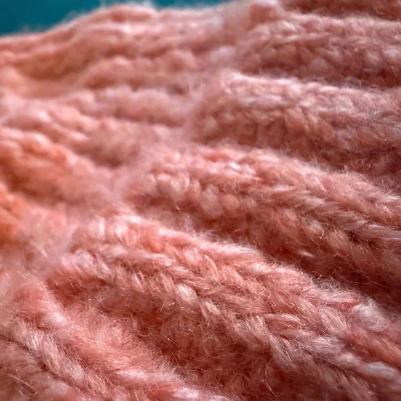 New York Company Pink Chunky Knit Ribbed Beanie‎ Hat Cozy Winter Warm - Picture 6 of 7